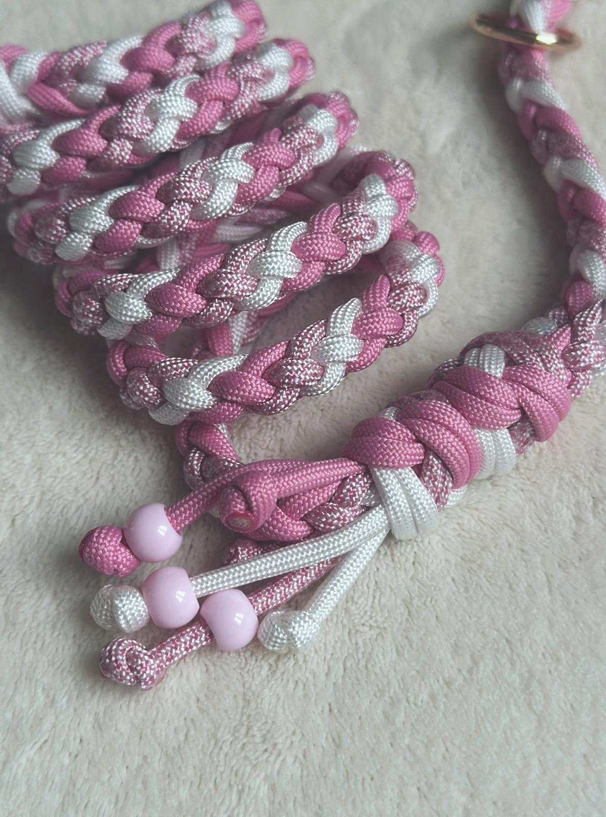 Guinzaglio in paracord rosa