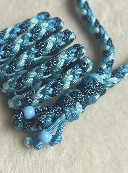 Guinzaglio in paracord azzurro