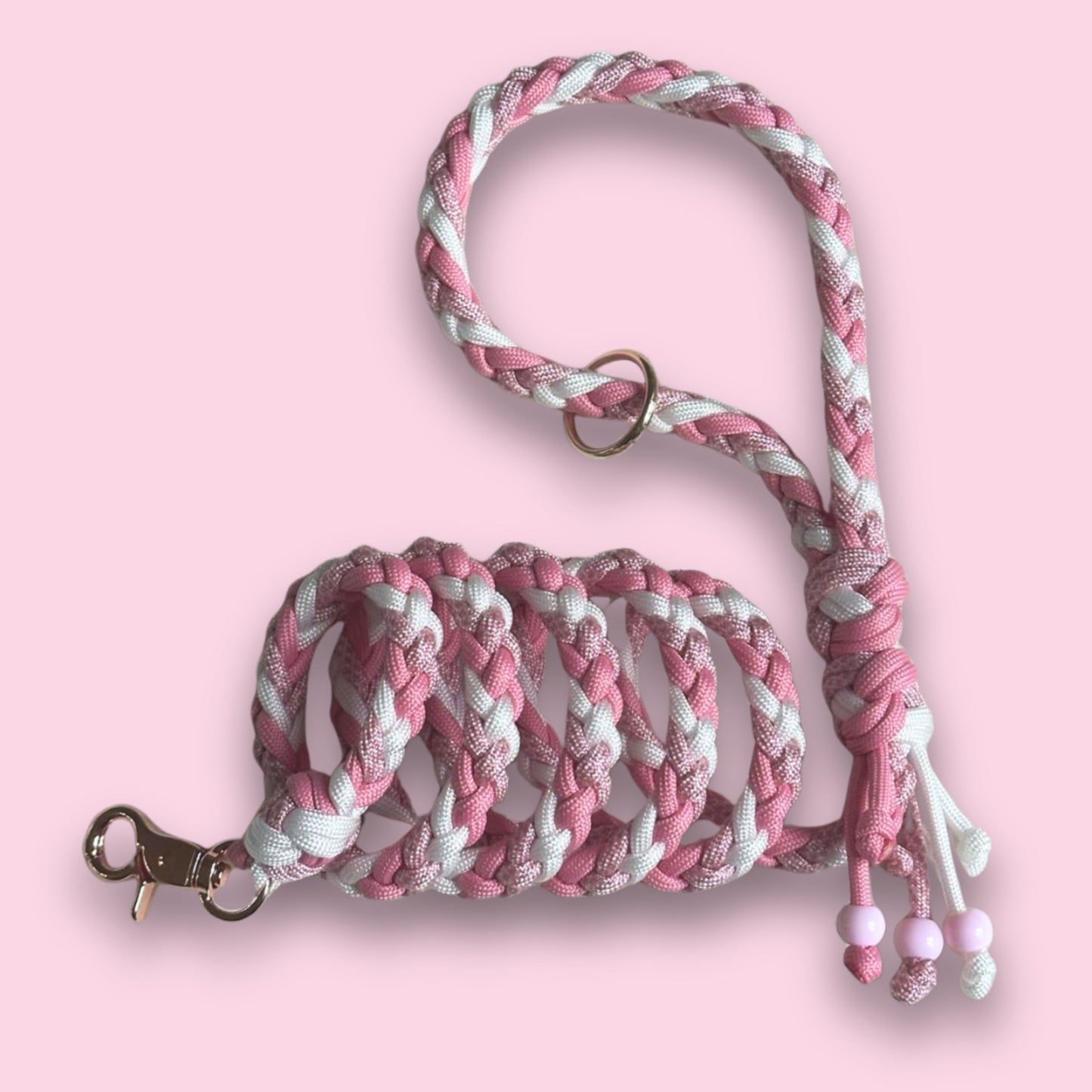Guinzaglio in paracord rosa
