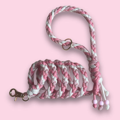 Guinzaglio in paracord rosa