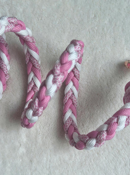 Guinzaglio in paracord rosa