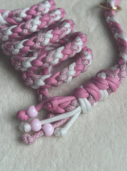 Guinzaglio in paracord rosa