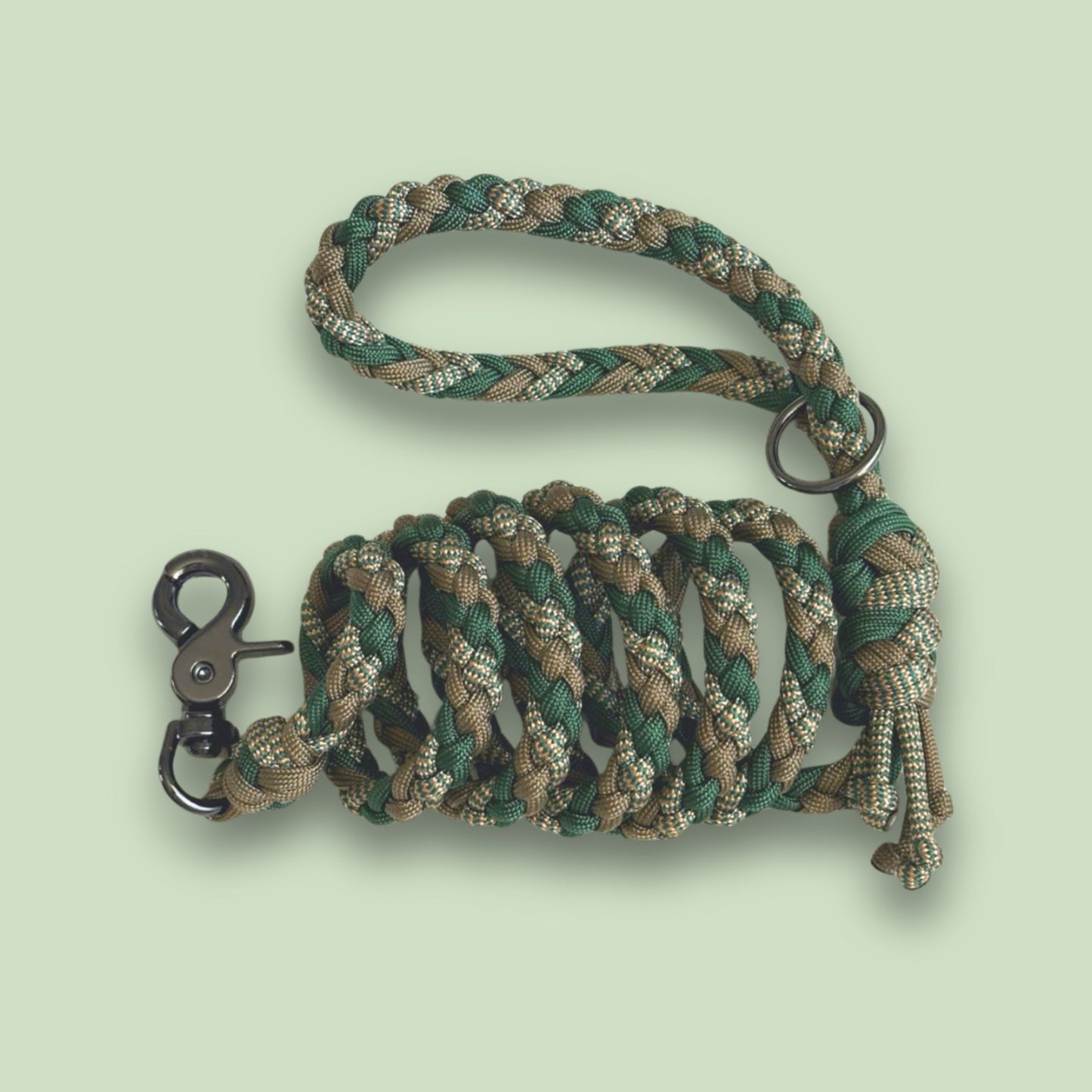 Guinzaglio in paracord verde scuro