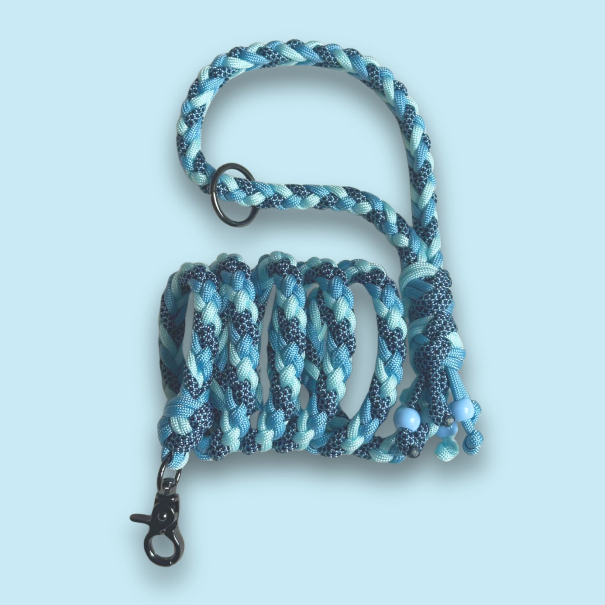 Guinzaglio in paracord azzurro