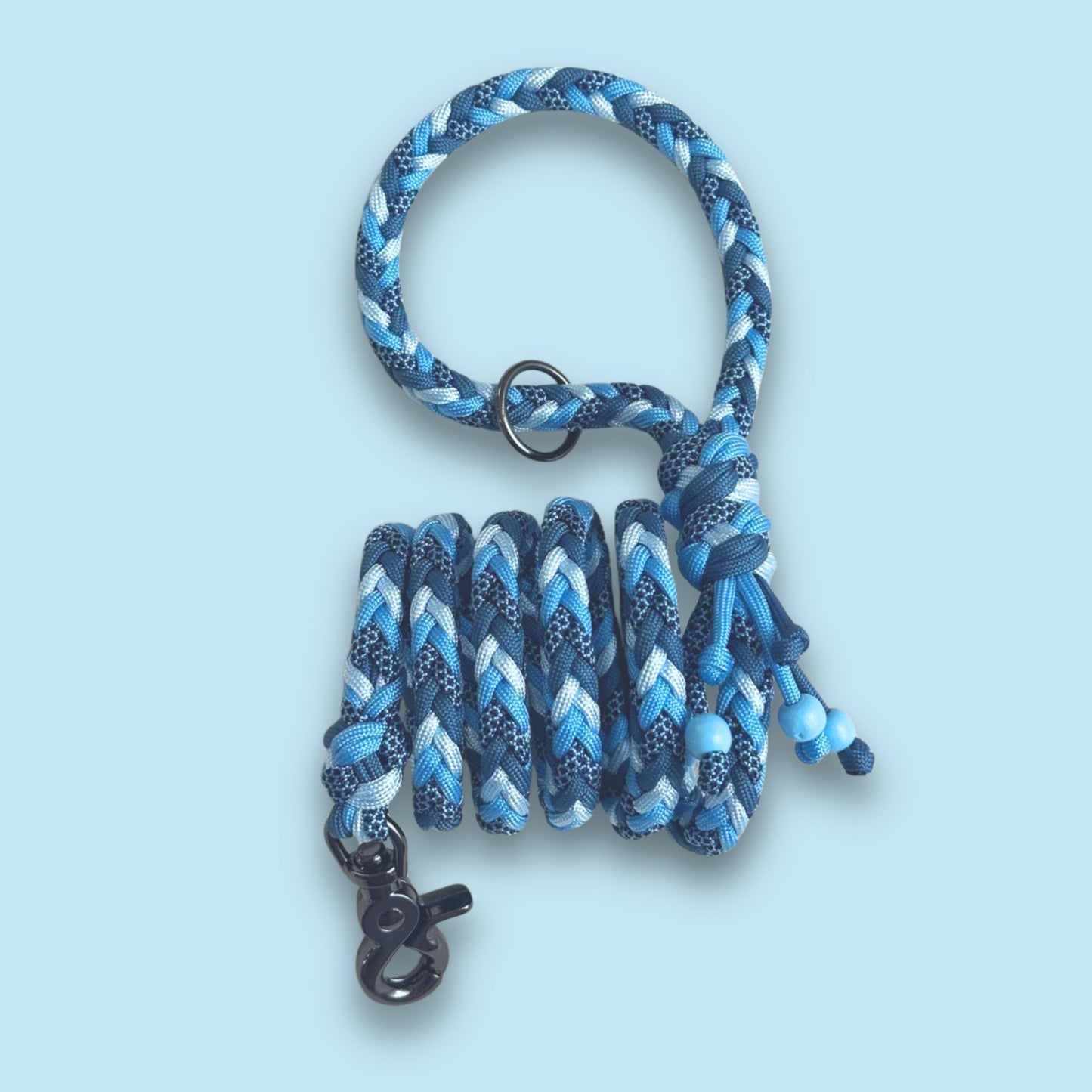 Guinzaglio in paracord azzurro
