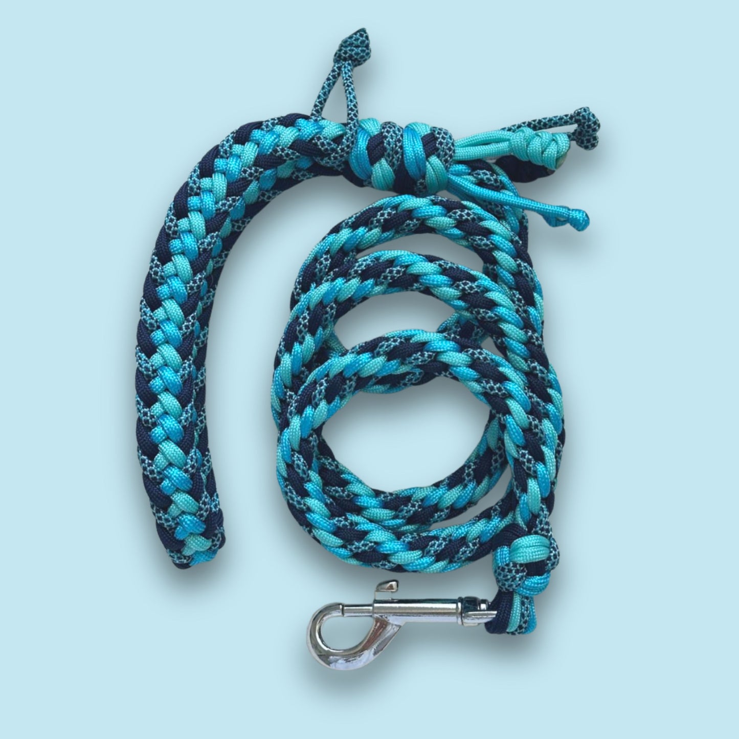 Guinzaglio in paracord azzurro/blu