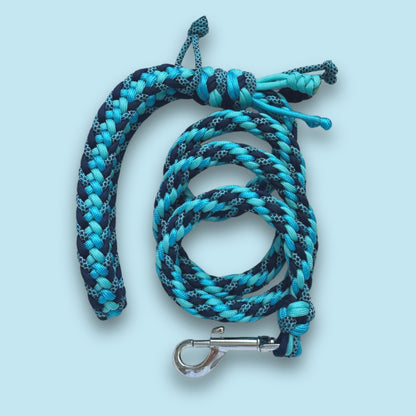 Guinzaglio in paracord azzurro/blu