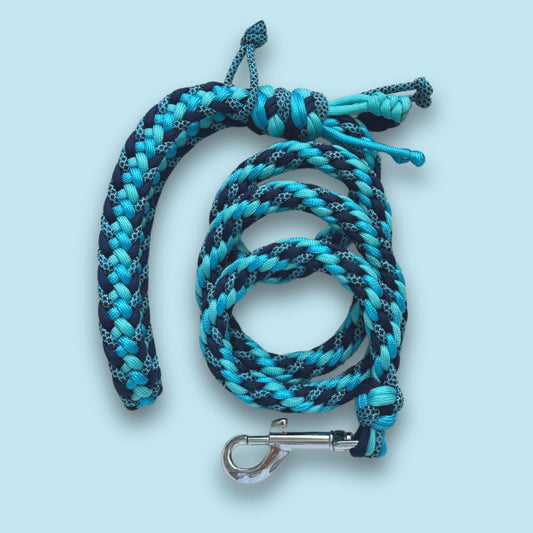 Guinzaglio in paracord azzurro/blu